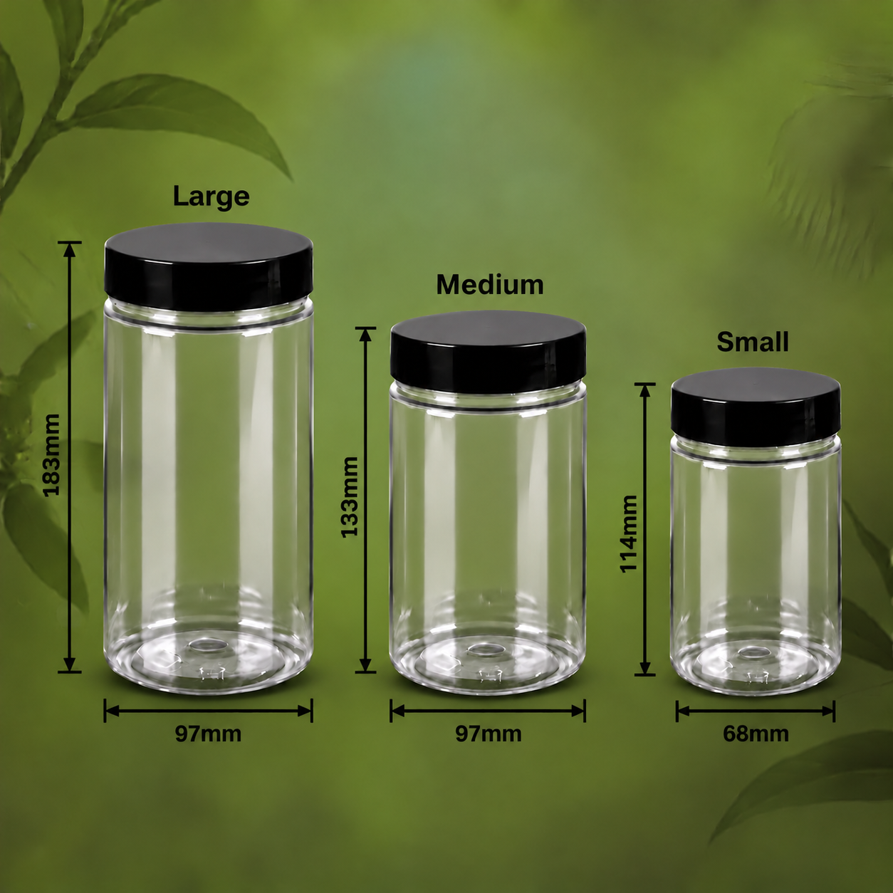 Transparent Jar (مضبوط پلاسٹک کے گول جار)