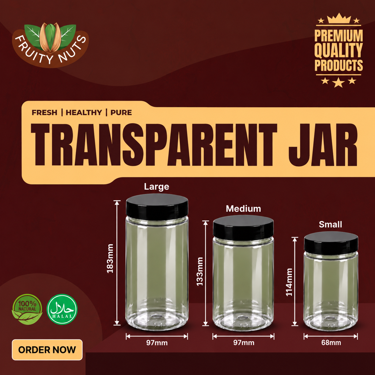 Transparent Jar (مضبوط پلاسٹک کے گول جار)